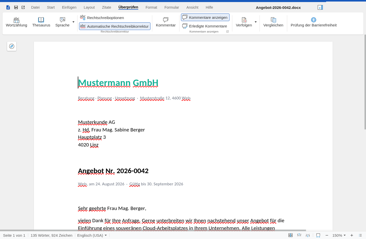 Zusammenarbeit in Cloud Files (Euro-Office)